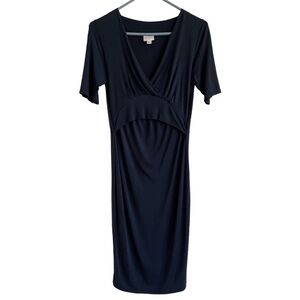 Boob Design Short-Sleeved Sophia Nursing Dress, Ink Blue, Size M